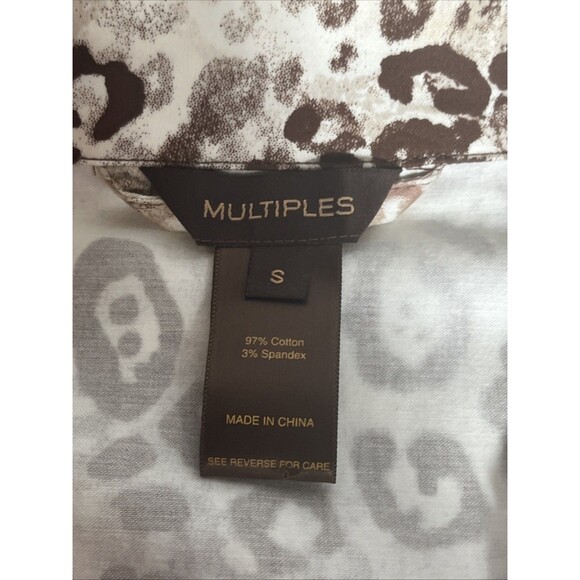 Multiples Animal Print Button Front Jacket Women’s Small Stretch Cotton Blend - Picture 9 of 10